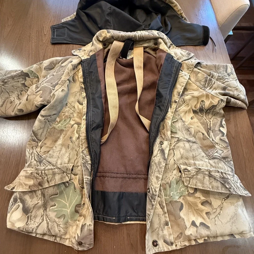 Vintage 90s Johnson Sympatex Hunting Jacket Advantage Camo‎ Made in USA Mens M